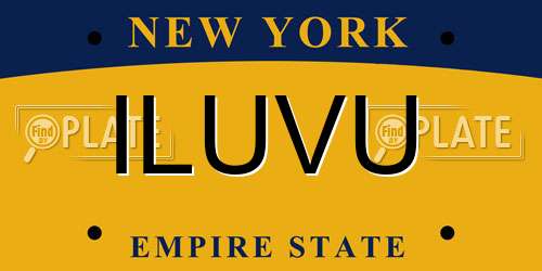 ILUVU New York License Plate