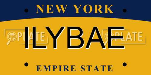 ILYBAE New York License Plate