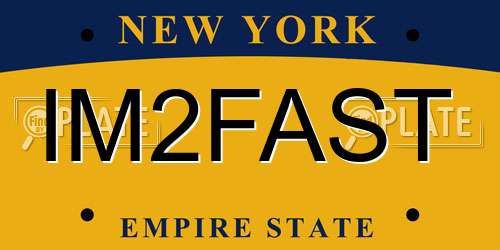 IM2FAST New York License Plate