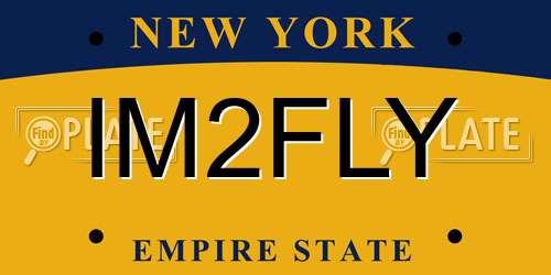 IM2FLY New York License Plate