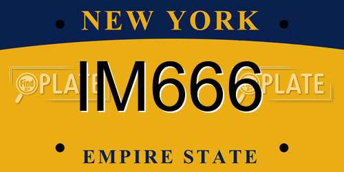 IM666 New York License Plate