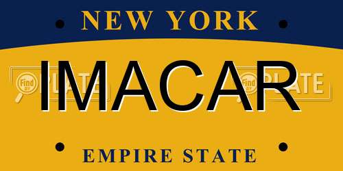 IMACAR New York License Plate