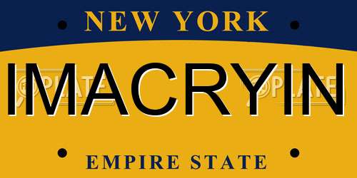 IMACRYIN New York License Plate