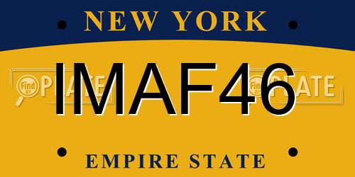 IMAF46 New York License Plate