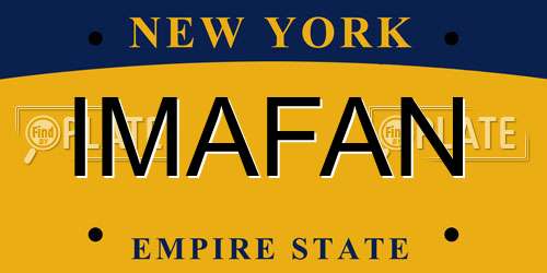 IMAFAN New York License Plate