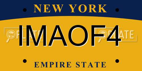 IMAOF4 New York License Plate