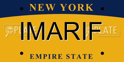 IMARIF New York License Plate