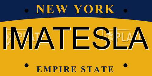 IMATESLA New York License Plate