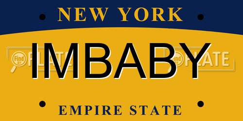 IMBABY New York License Plate