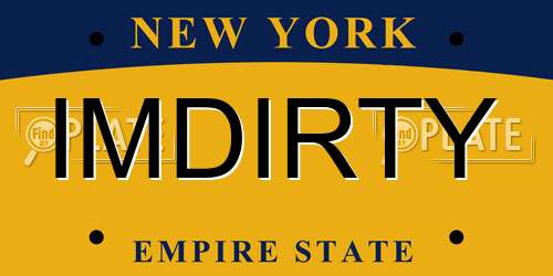 IMDIRTY New York License Plate