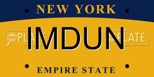 IMDUN New York License Plate