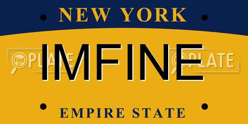 IMFINE New York License Plate