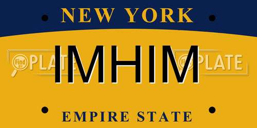 IMHIM New York License Plate