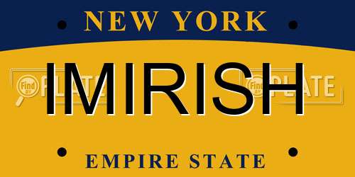 IMIRISH New York License Plate