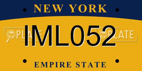 IML052 New York License Plate