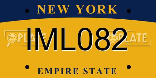 IML082 New York License Plate