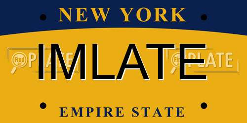 IMLATE New York License Plate