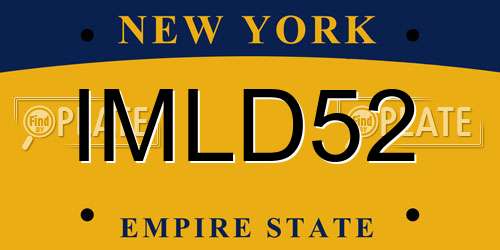 IMLD52 New York License Plate