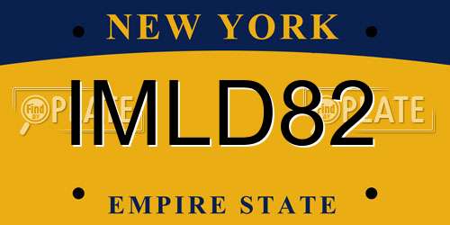 IMLD82 New York License Plate