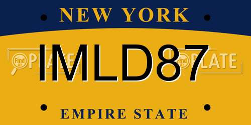 IMLD87 New York License Plate