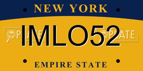 IMLO52 New York License Plate