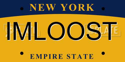 IMLOOST New York License Plate