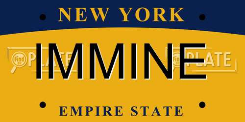 IMMINE New York License Plate