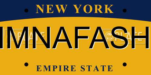 IMNAFASH New York License Plate