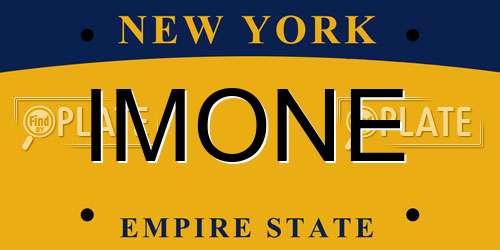 IMONE New York License Plate