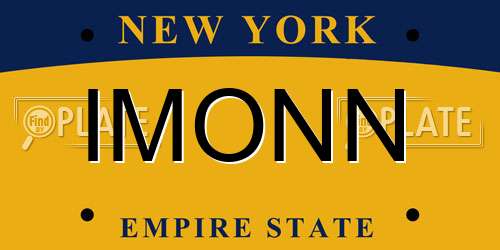 IMONN New York License Plate