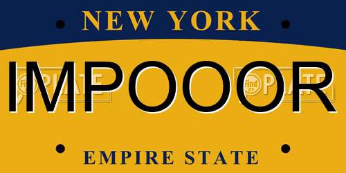 IMPOOOR New York License Plate