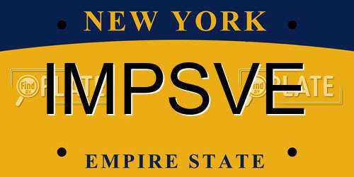 IMPSVE New York License Plate