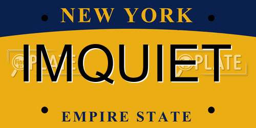 IMQUIET New York License Plate