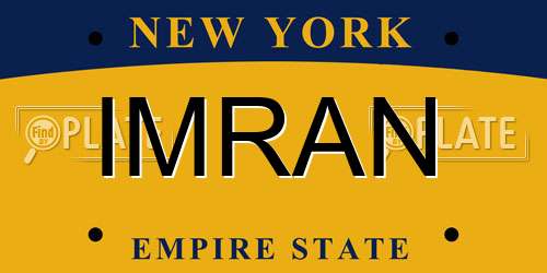 IMRAN New York License Plate
