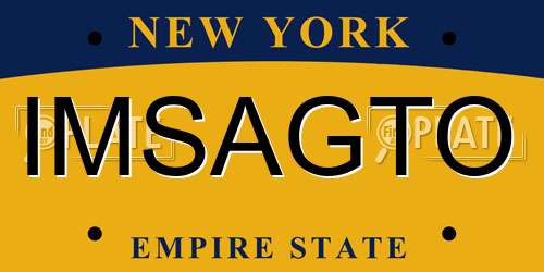 IMSAGTO New York License Plate