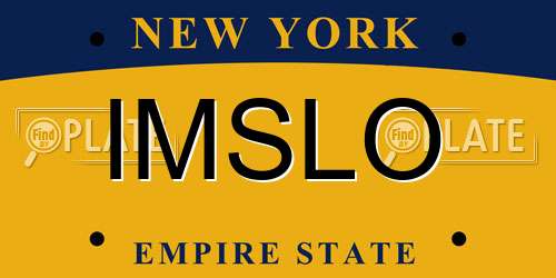 IMSLO New York License Plate
