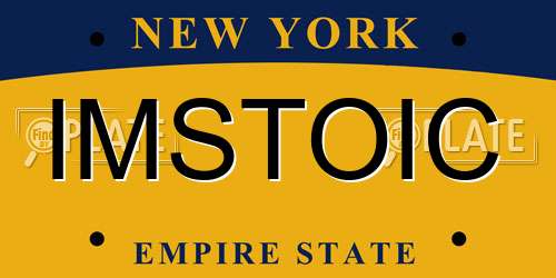 IMSTOIC New York License Plate