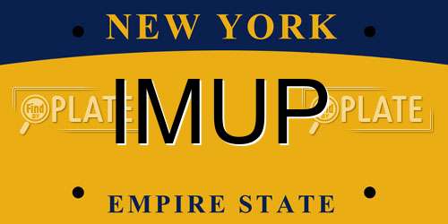 IMUP New York License Plate