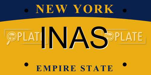 INAS New York License Plate