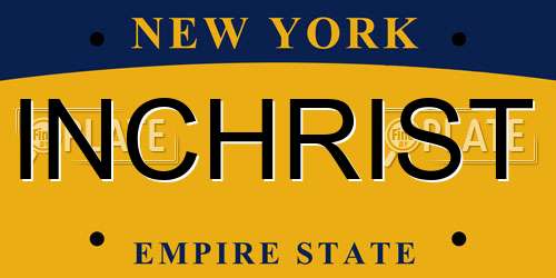 INCHRIST New York License Plate