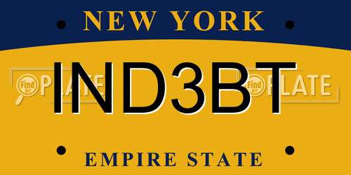 IND3BT New York License Plate