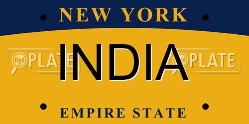 INDIA New York License Plate