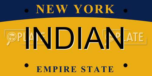 INDIAN New York License Plate