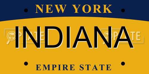 INDIANA New York License Plate