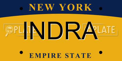 INDRA New York License Plate