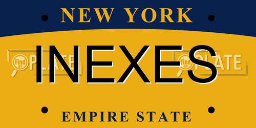 INEXES New York License Plate