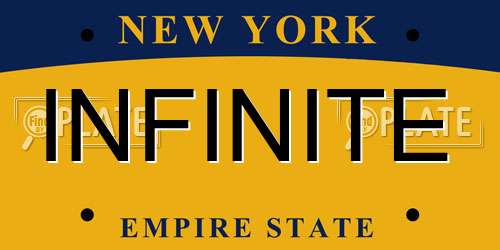 INFINITE New York License Plate