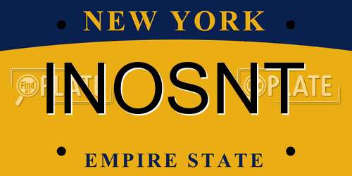 INOSNT New York License Plate