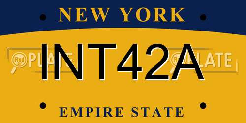 INT42A New York License Plate