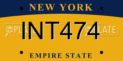 INT474 New York License Plate
